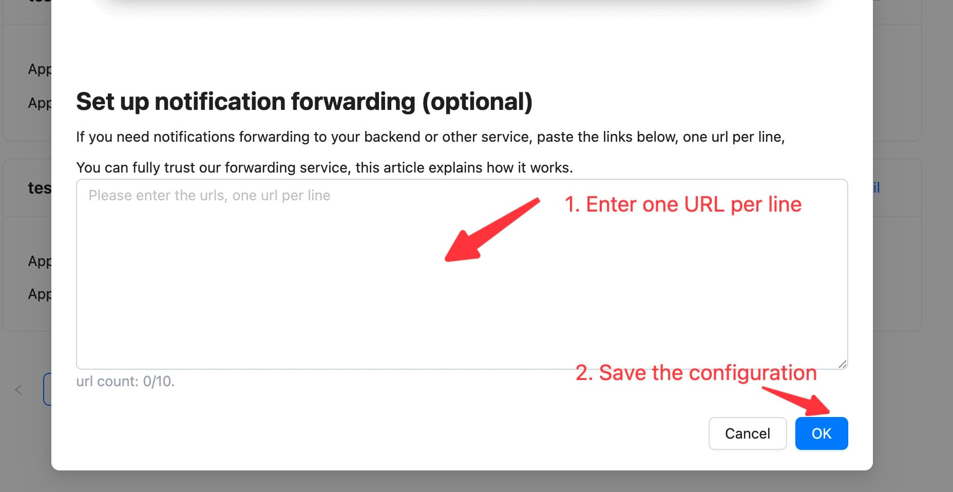 Notification forwarding in RefundCat